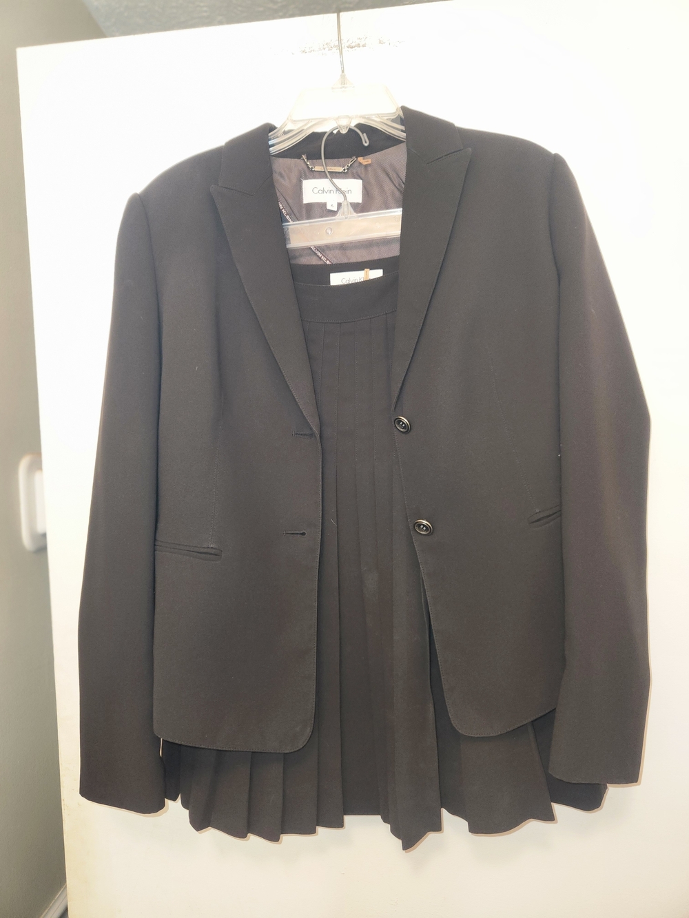 Calvin Klein Black Women's Blazer with Pleated Skirt 6